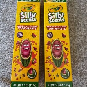 CRAYOLA Silly Scents Anti-Cavity Watermelon Flavor Kids Toothpaste Two (2) Boxes